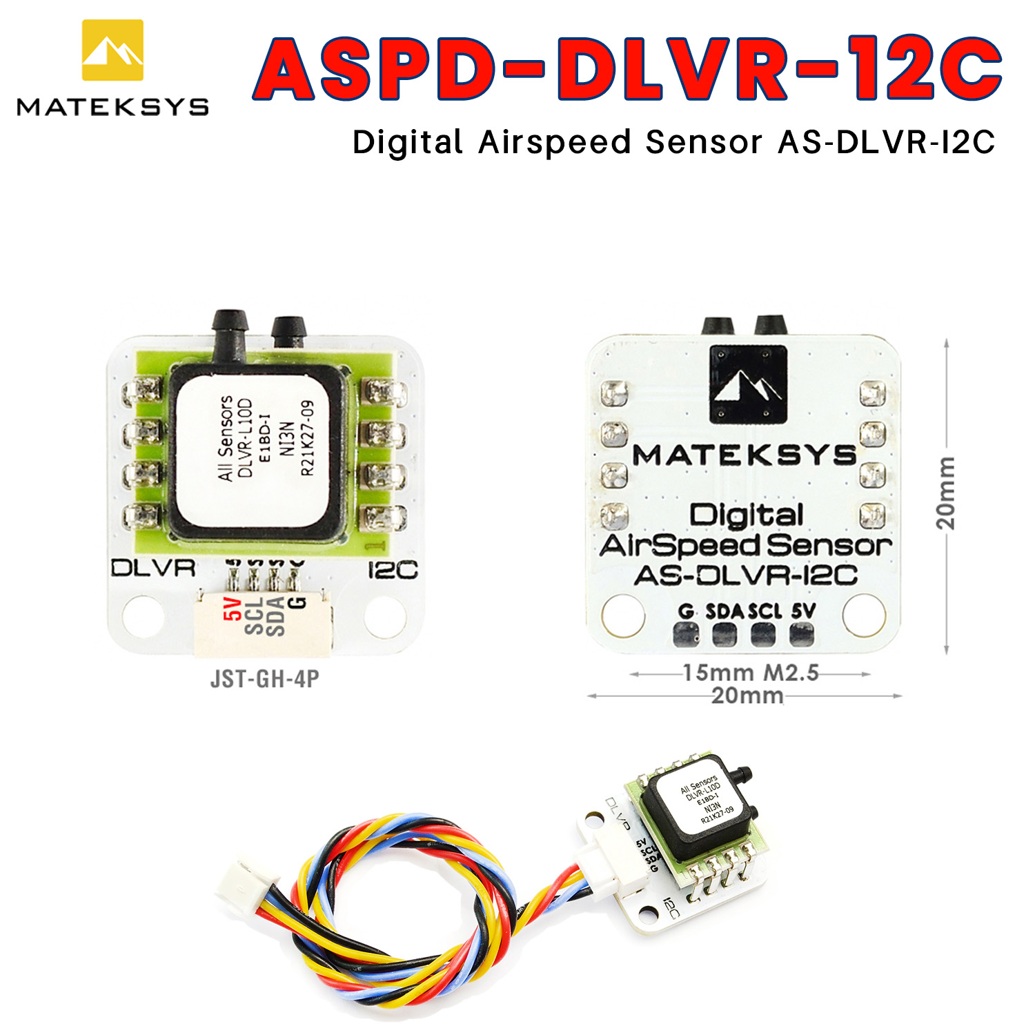 Drone Racing Flight Controller - Matek mateksys ASPD-DLVR 12c sensor de
